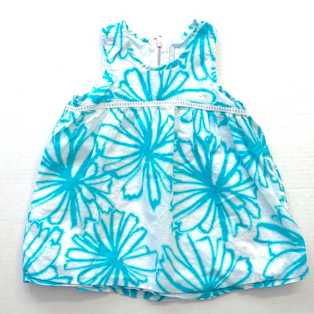 Gymboree Toddler Girl Turquoise Floral Sleeveless Top, Size 4